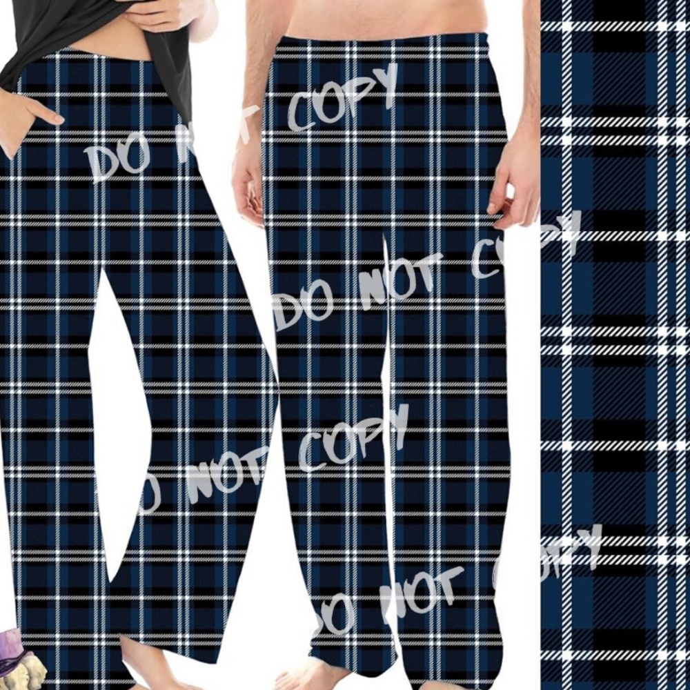 Blue Plaid Joggers